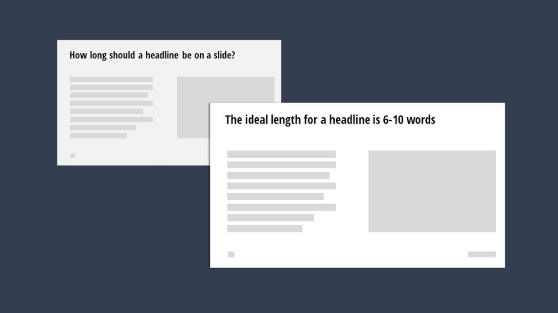 PowerPoint-Überschrift, das ist die ideale Länge