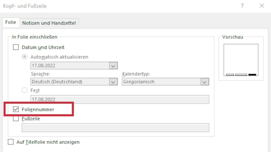 Poweroint-Seitenzahl einfügen, so geht es richtig