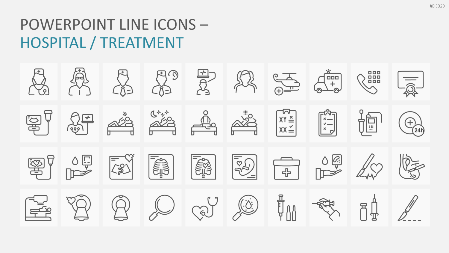 240 Line Icons – Medizin & Wissenschaft PowerPoint-Vorlage