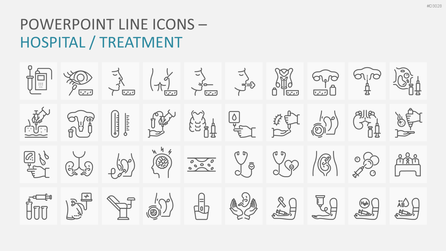 240 Line Icons – Medizin & Wissenschaft PowerPoint-Vorlage