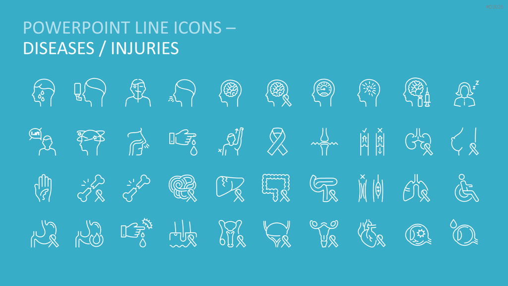 240 Line Icons – Medizin & Wissenschaft PowerPoint-Vorlage
