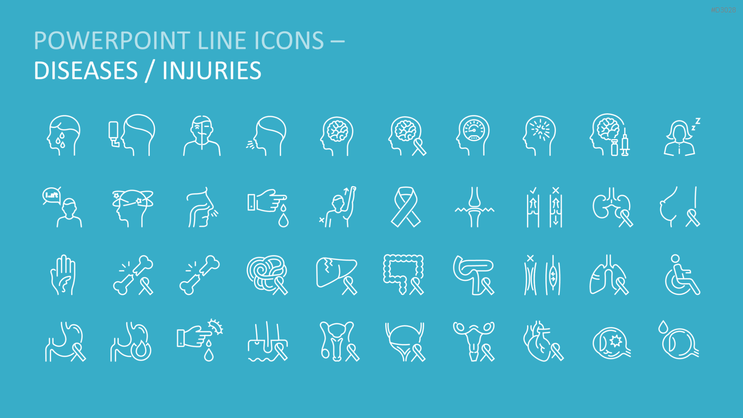 240 Line Icons – Medizin & Wissenschaft PowerPoint-Vorlage