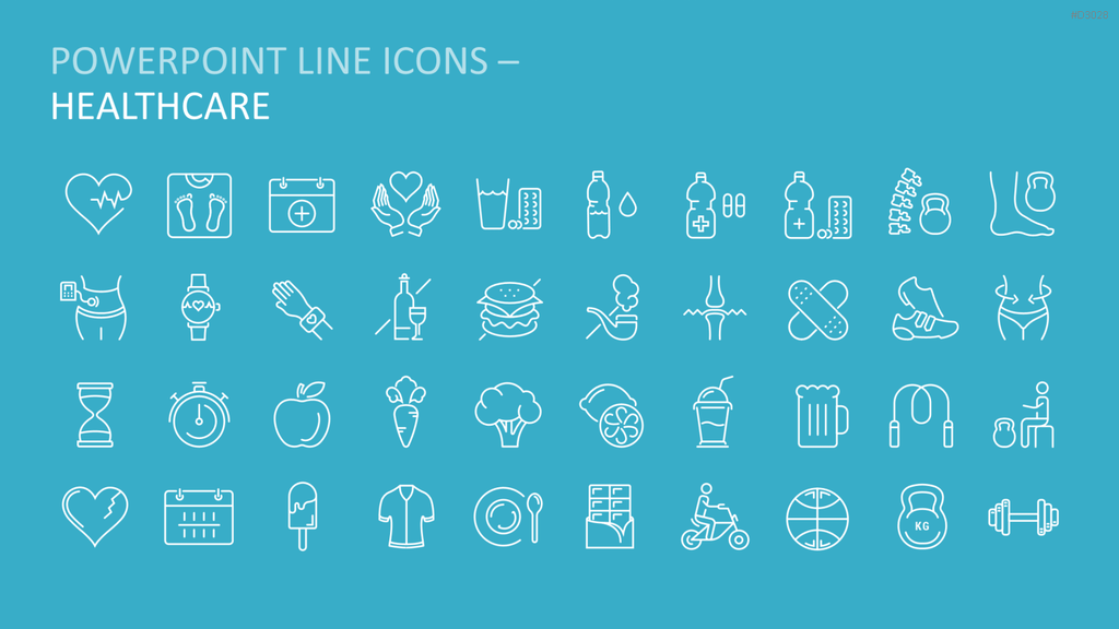 240 Line Icons – Medizin & Wissenschaft PowerPoint-Vorlage