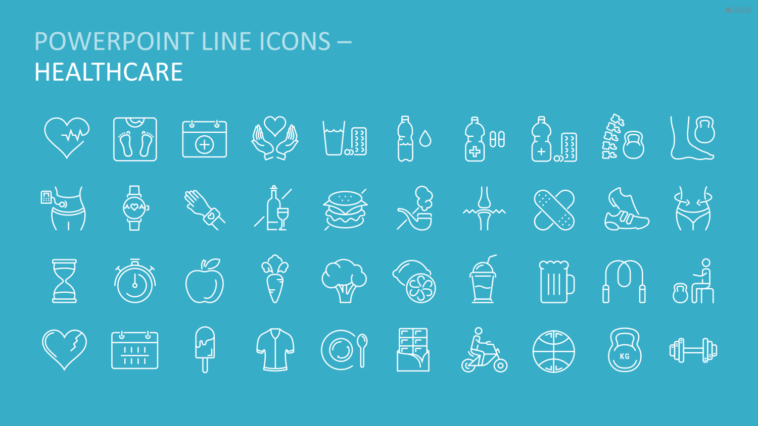 240 Line Icons – Medizin & Wissenschaft PowerPoint-Vorlage