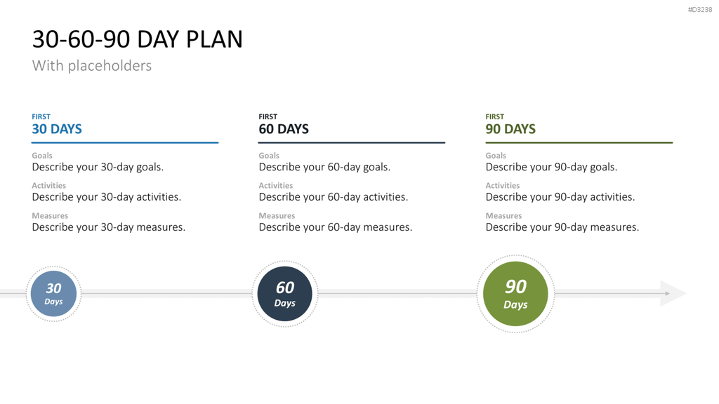 30-60-90 Day Plan PowerPoint-Vorlage