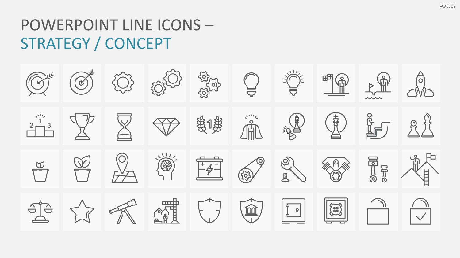 Line Icons - Business PowerPoint-Vorlage