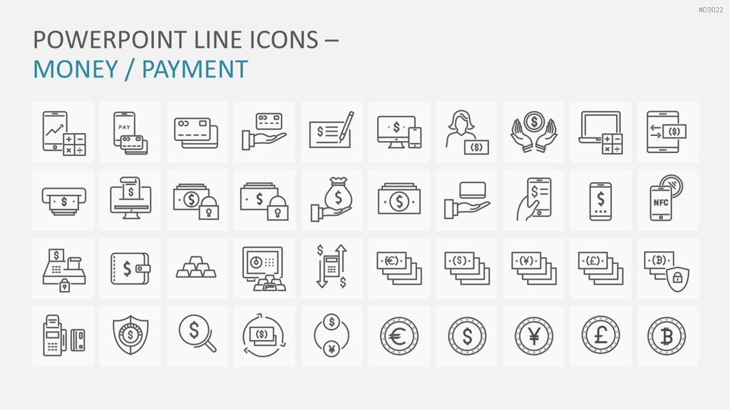 Line Icons - Business PowerPoint-Vorlage