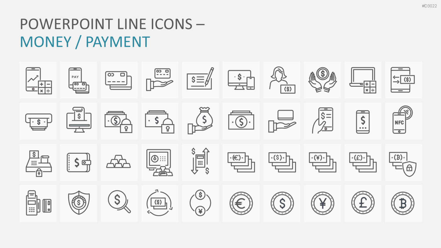 Line Icons - Business PowerPoint-Vorlage