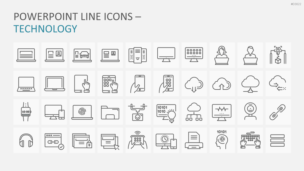 Line Icons - Business PowerPoint-Vorlage