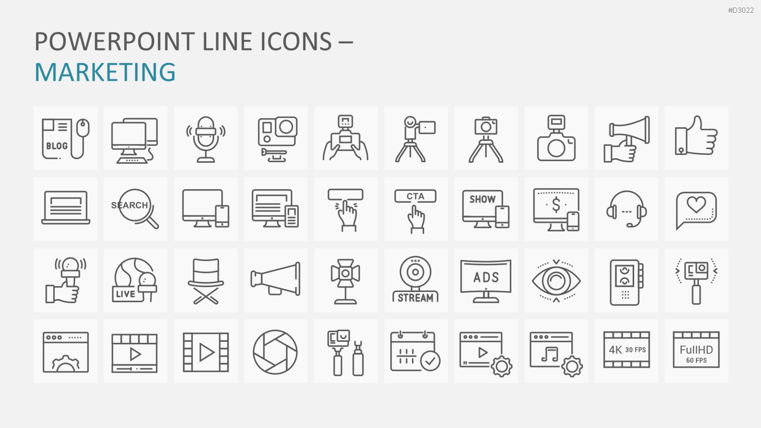 Line Icons - Business PowerPoint-Vorlage