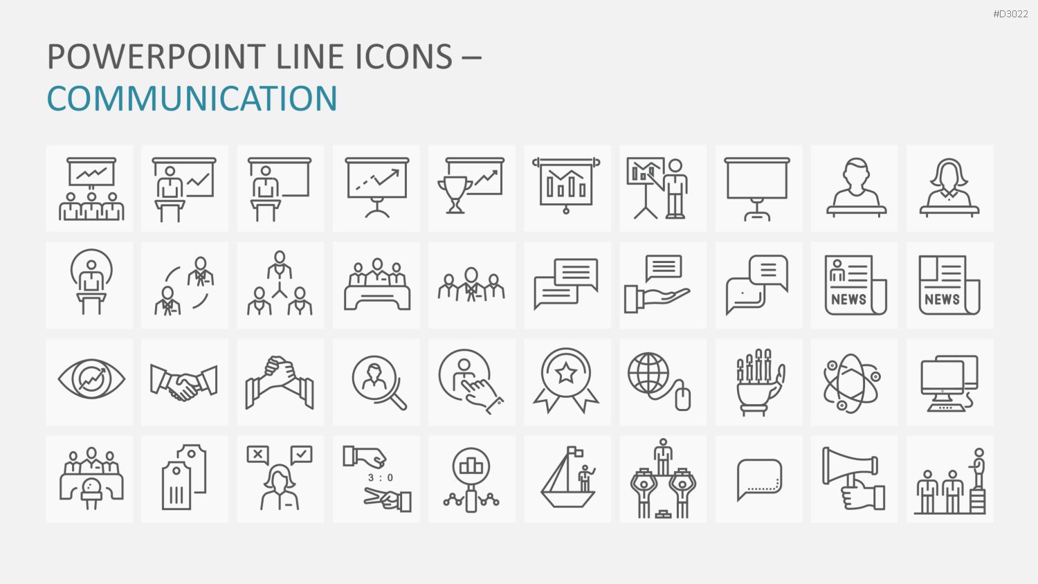 Line Icons - Business PowerPoint-Vorlage