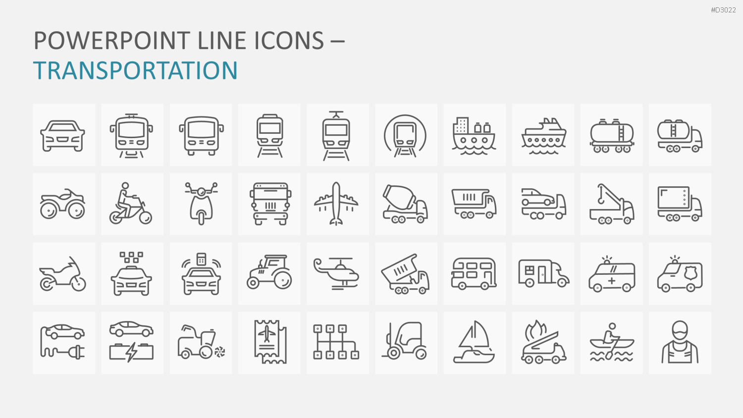 Line Icons - Business PowerPoint-Vorlage