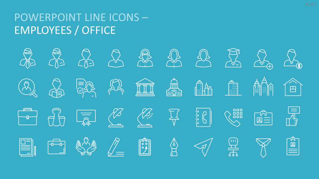 Line Icons - Business PowerPoint-Vorlage