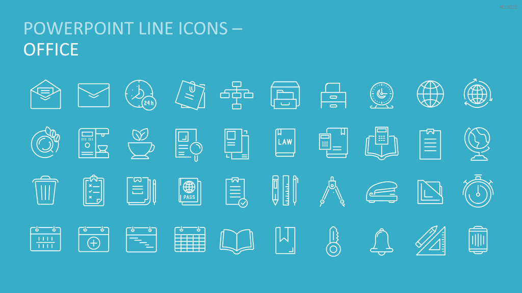 Line Icons - Business PowerPoint-Vorlage