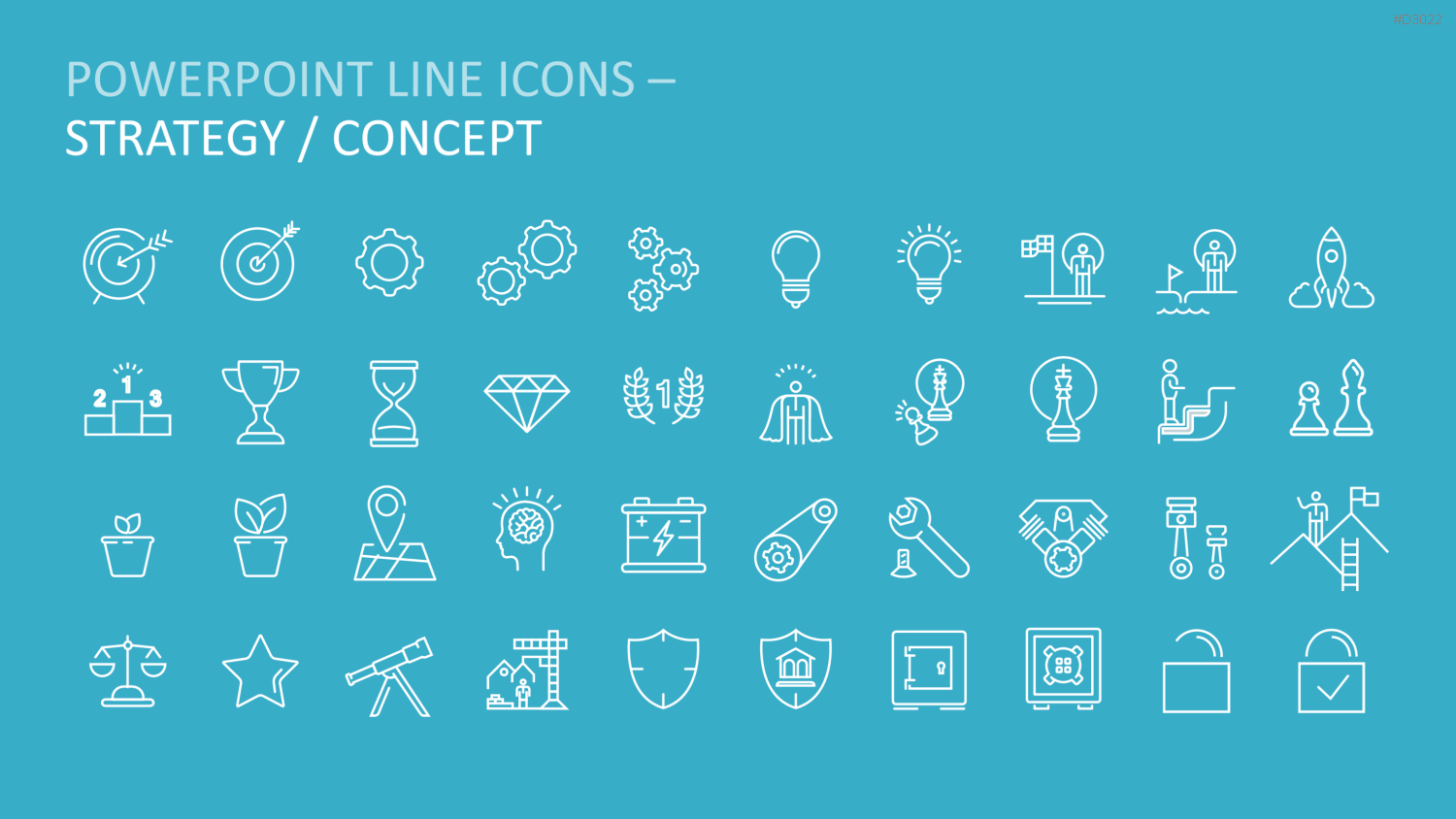 Line Icons - Business PowerPoint-Vorlage