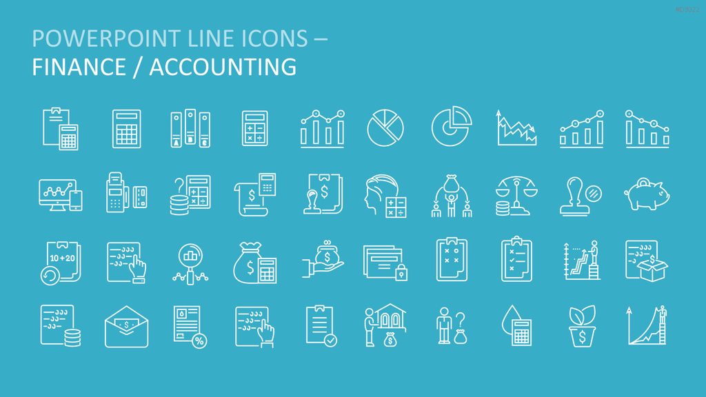 Line Icons - Business PowerPoint-Vorlage