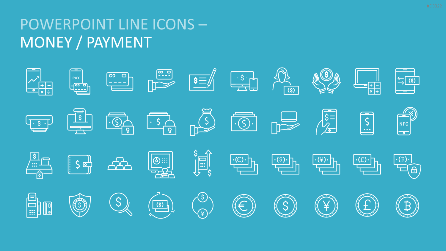 Line Icons - Business PowerPoint-Vorlage