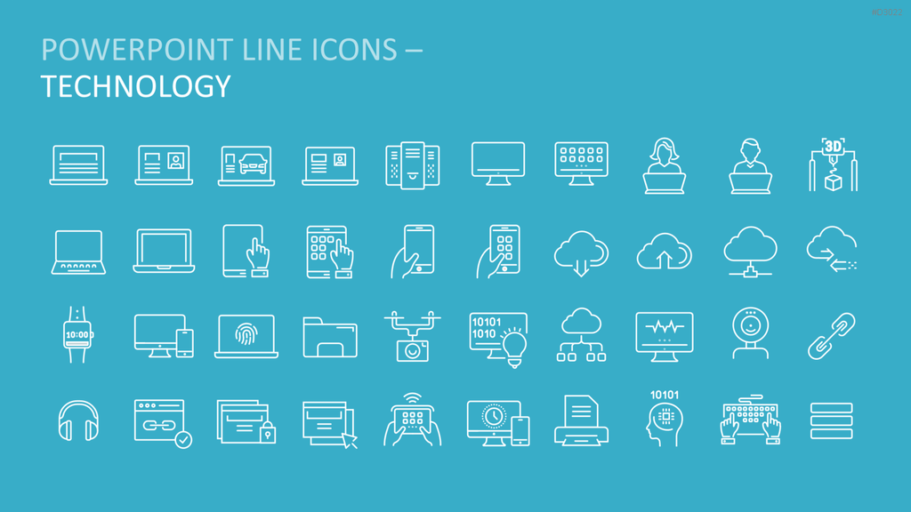 Line Icons - Business PowerPoint-Vorlage