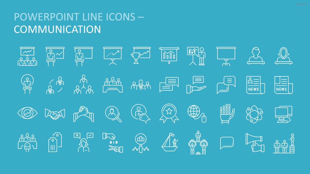 Line Icons - Business PowerPoint-Vorlage
