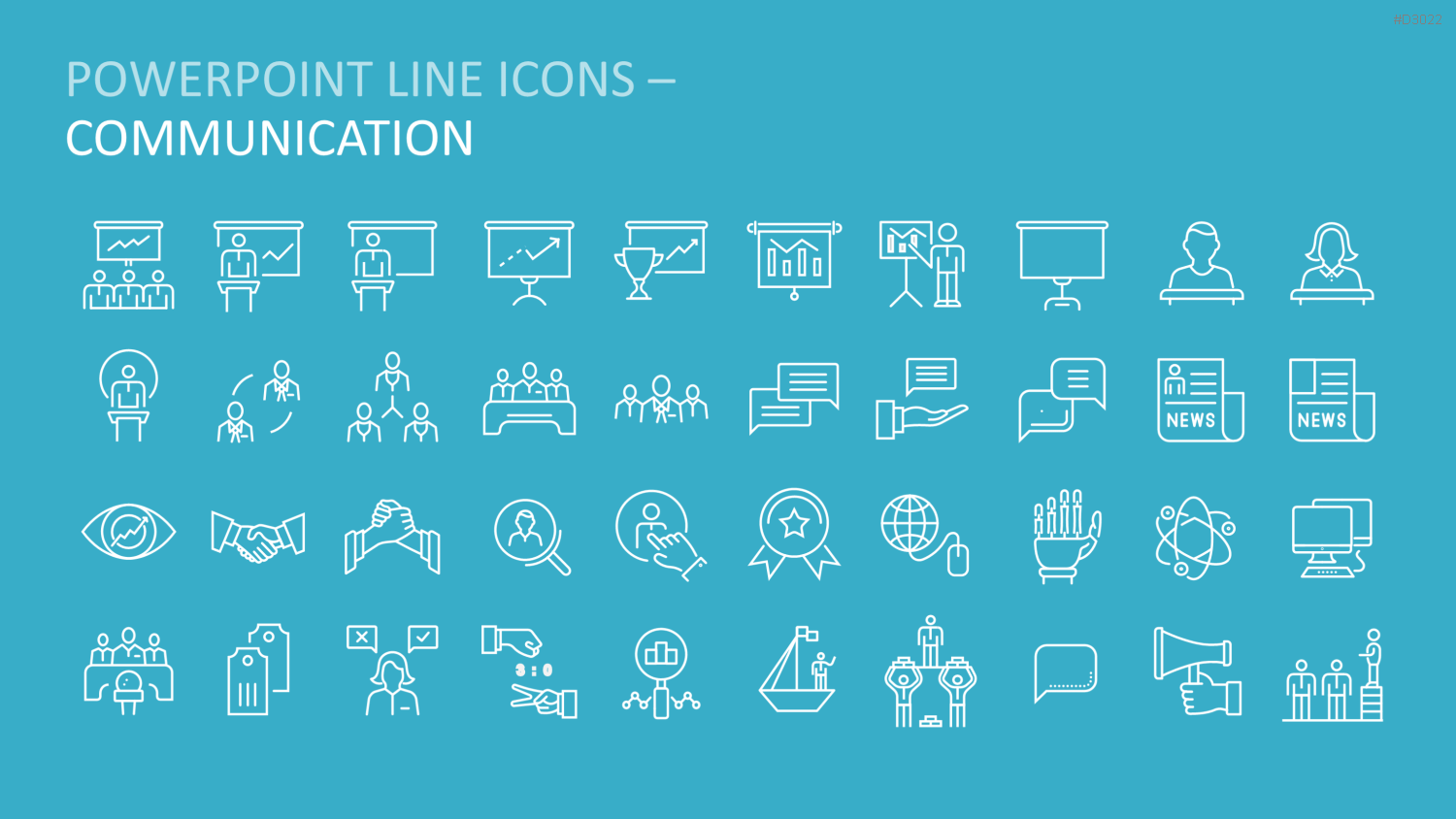 Line Icons - Business PowerPoint-Vorlage