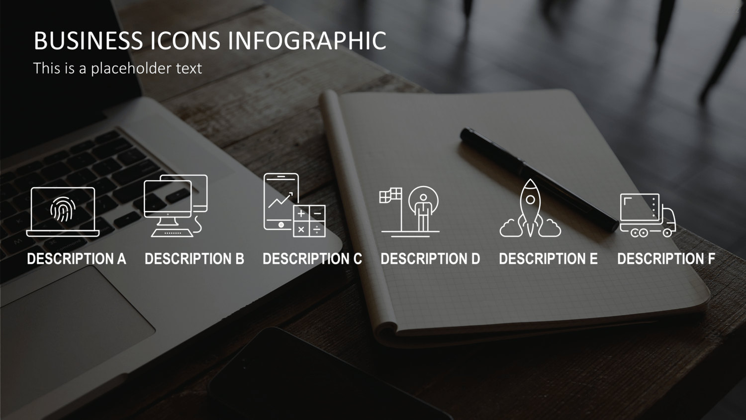 Line Icons - Business PowerPoint-Vorlage