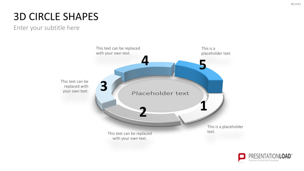 3D-Kreisdiagramme PowerPoint-Vorlage