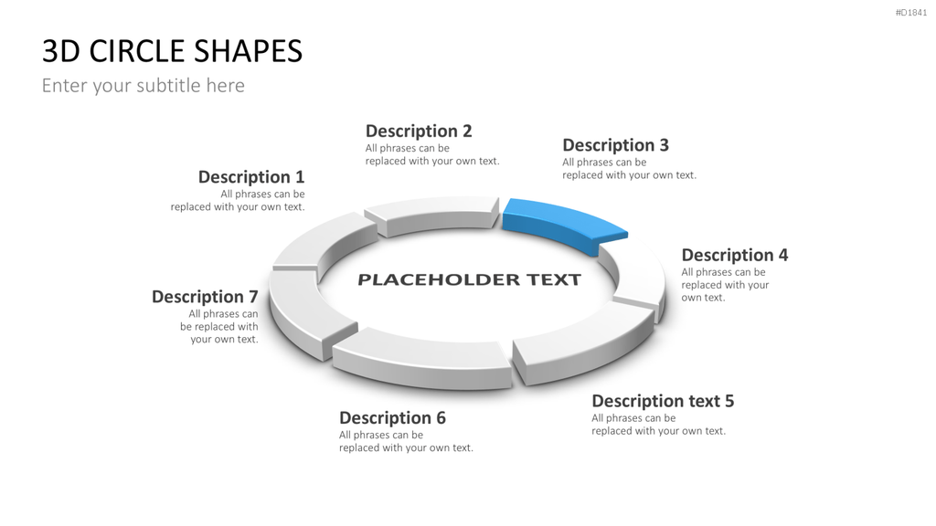 3D-Kreisdiagramme PowerPoint-Vorlage
