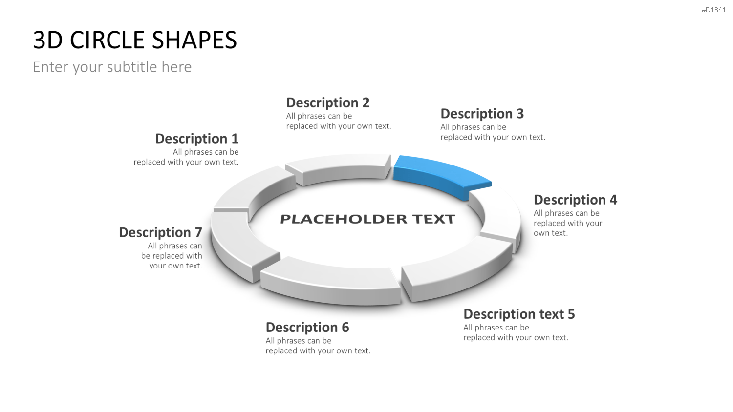 3D-Kreisdiagramme PowerPoint-Vorlage