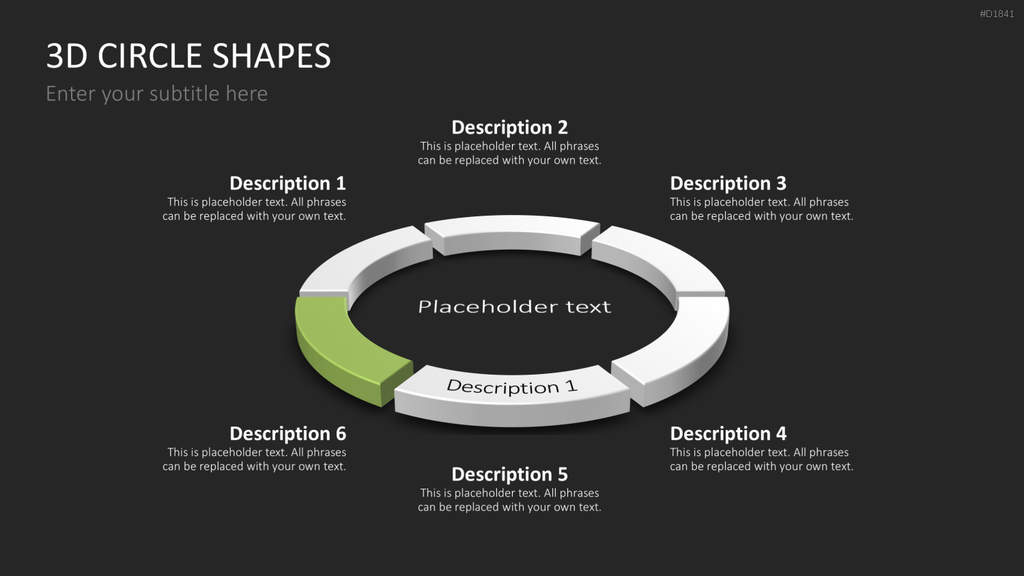 3D-Kreisdiagramme PowerPoint-Vorlage