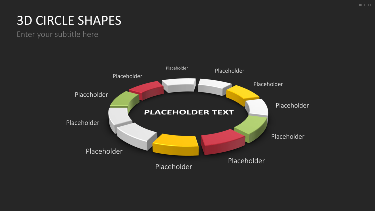 3D-Kreisdiagramme PowerPoint-Vorlage