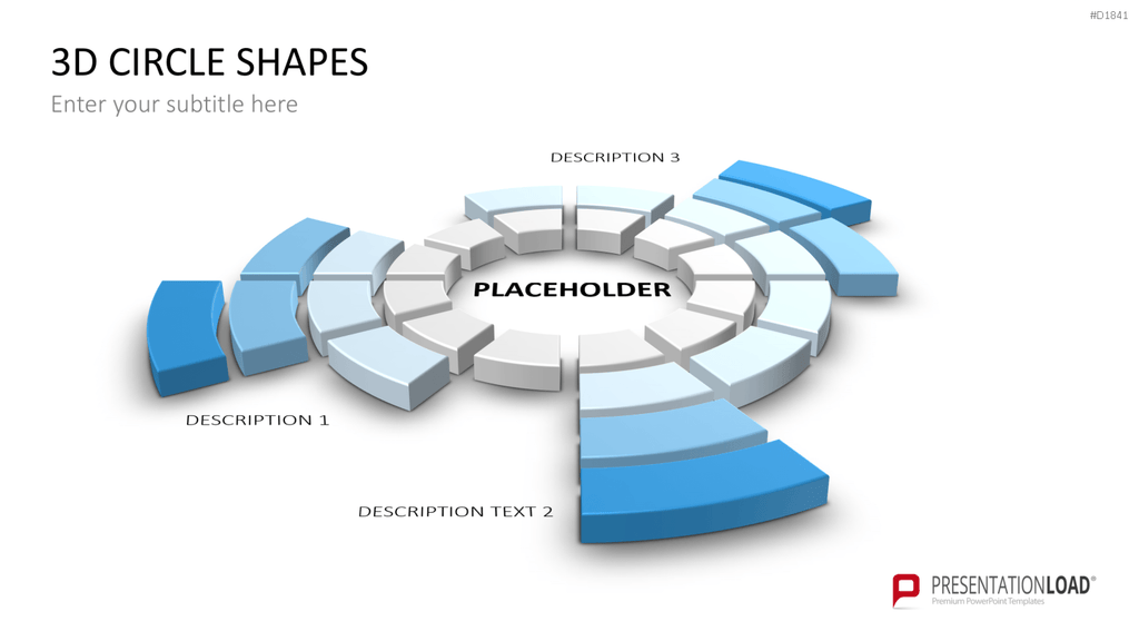 3D-Kreisdiagramme PowerPoint-Vorlage