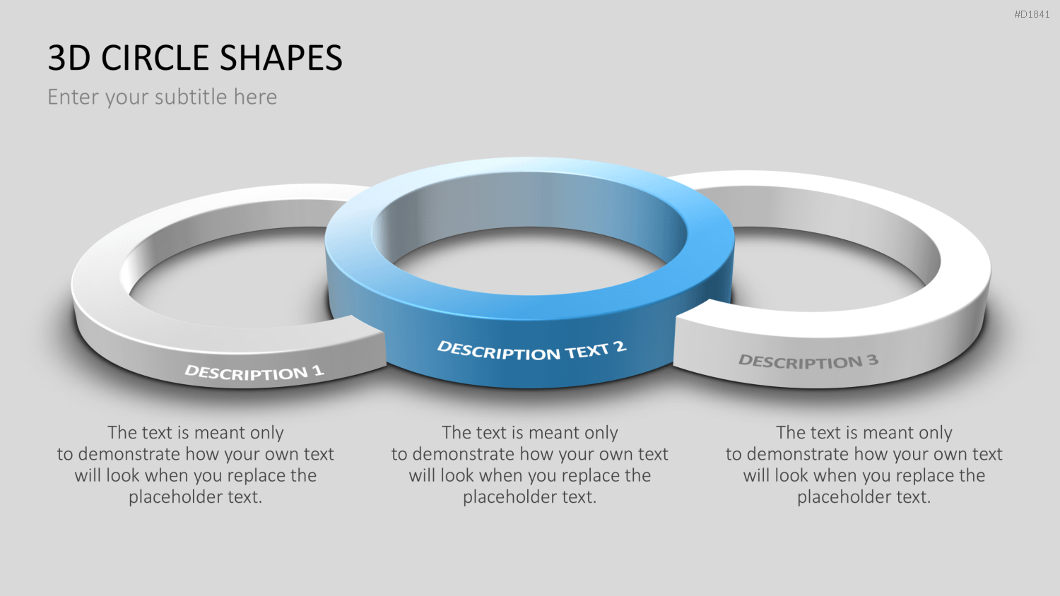 3D-Kreisdiagramme PowerPoint-Vorlage