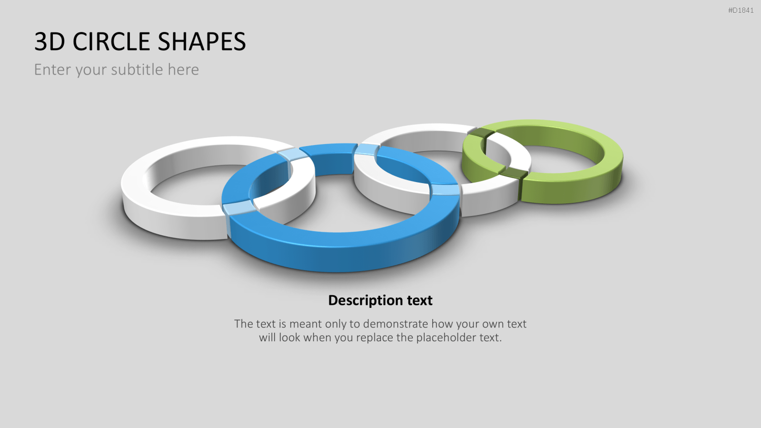 3D-Kreisdiagramme PowerPoint-Vorlage