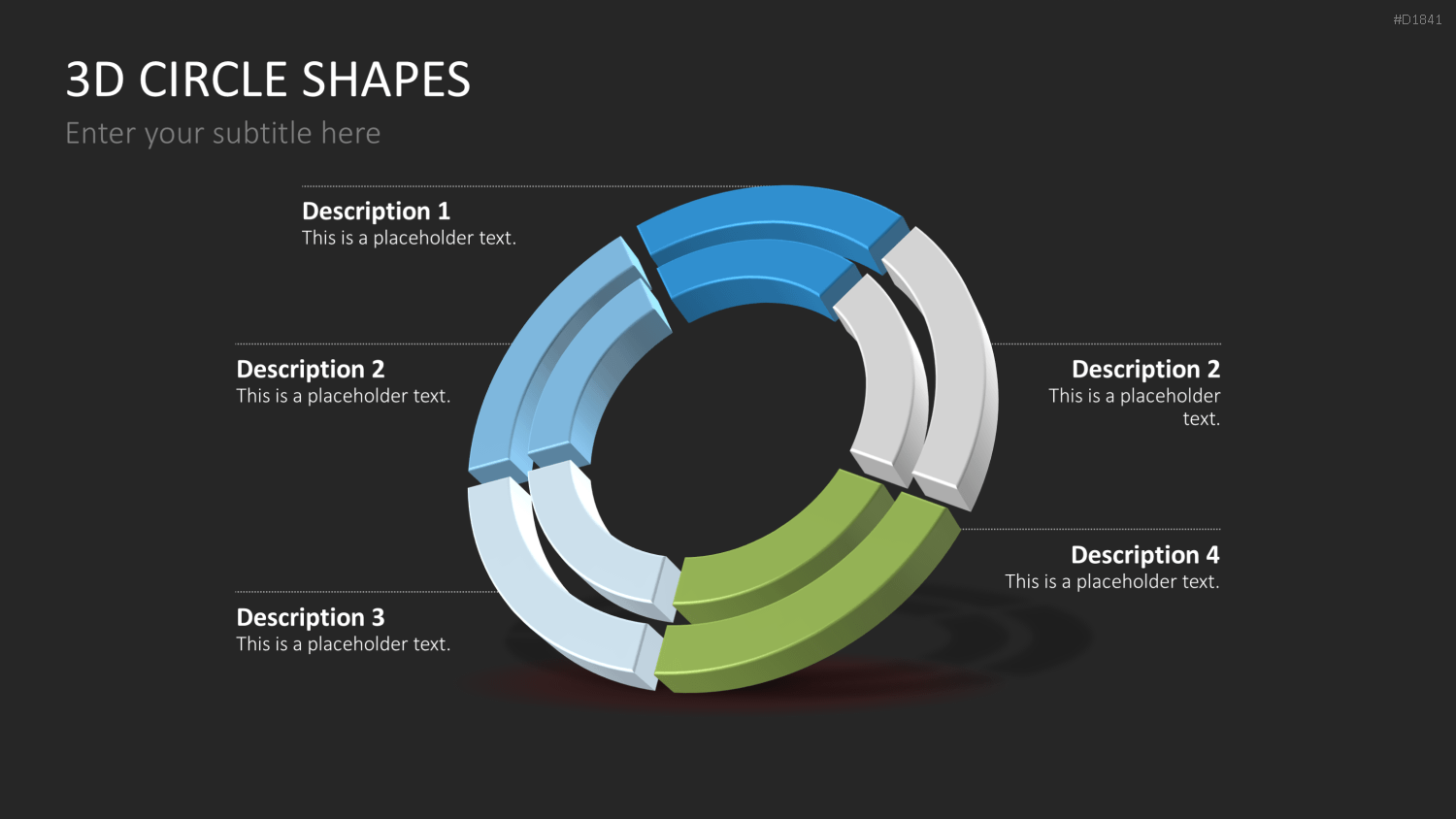 3D-Kreisdiagramme PowerPoint-Vorlage