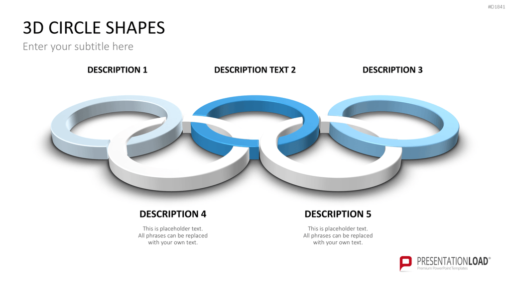 3D-Kreisdiagramme PowerPoint-Vorlage