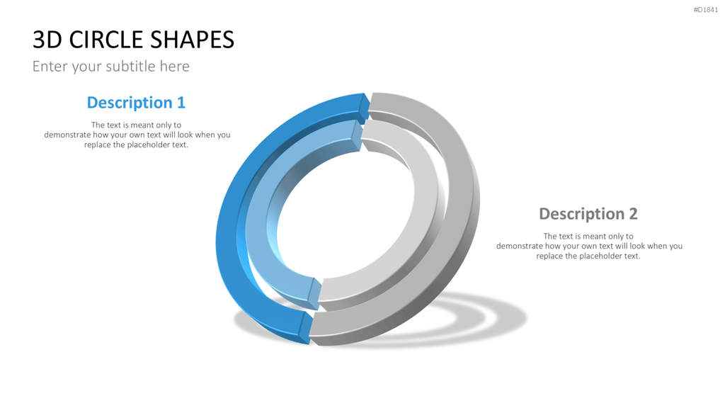 3D-Kreisdiagramme PowerPoint-Vorlage