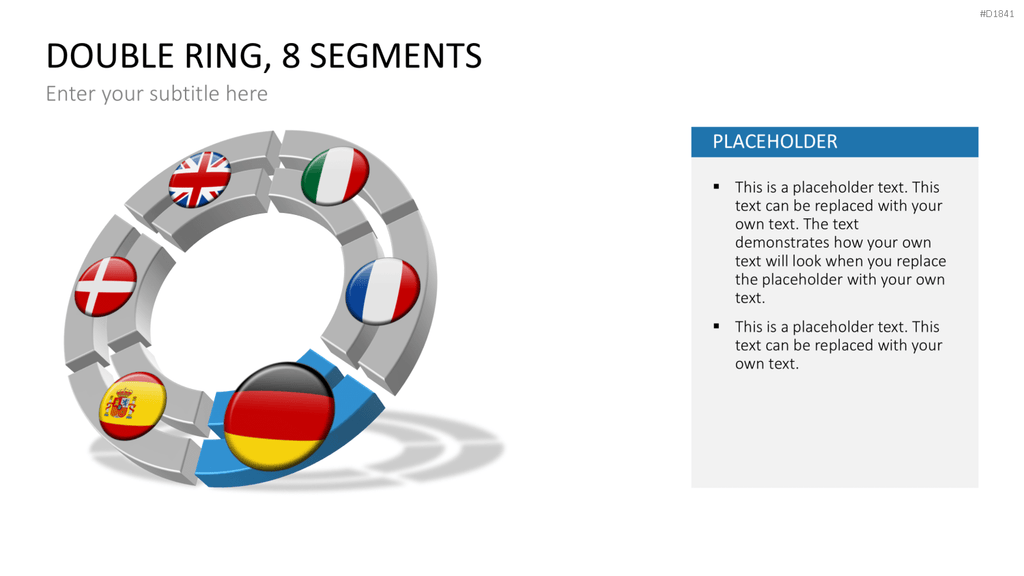 3D-Kreisdiagramme PowerPoint-Vorlage
