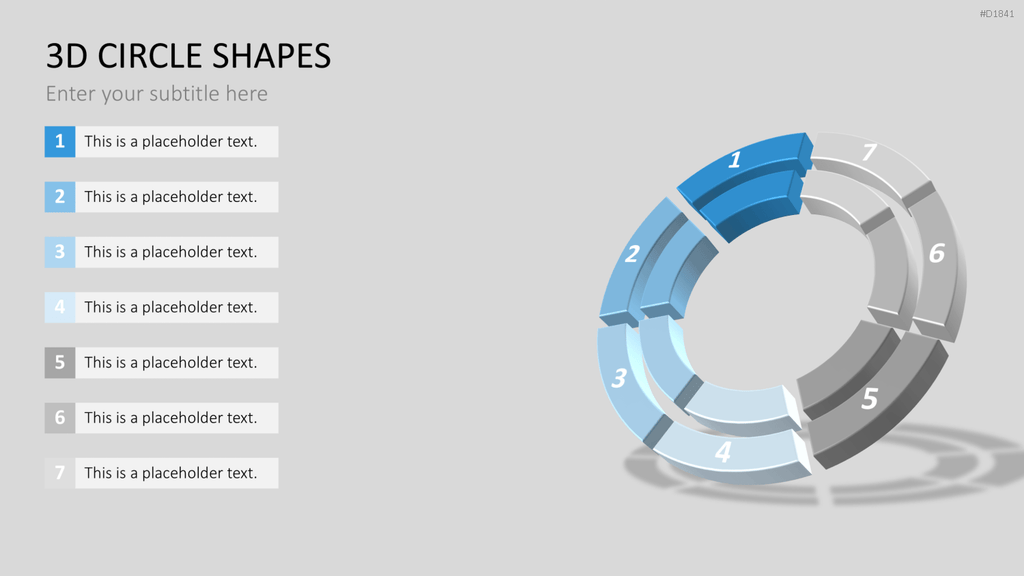 3D-Kreisdiagramme PowerPoint-Vorlage