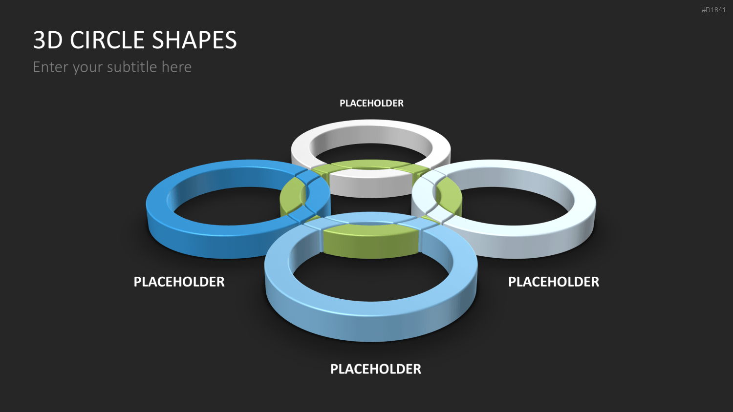 3D-Kreisdiagramme PowerPoint-Vorlage