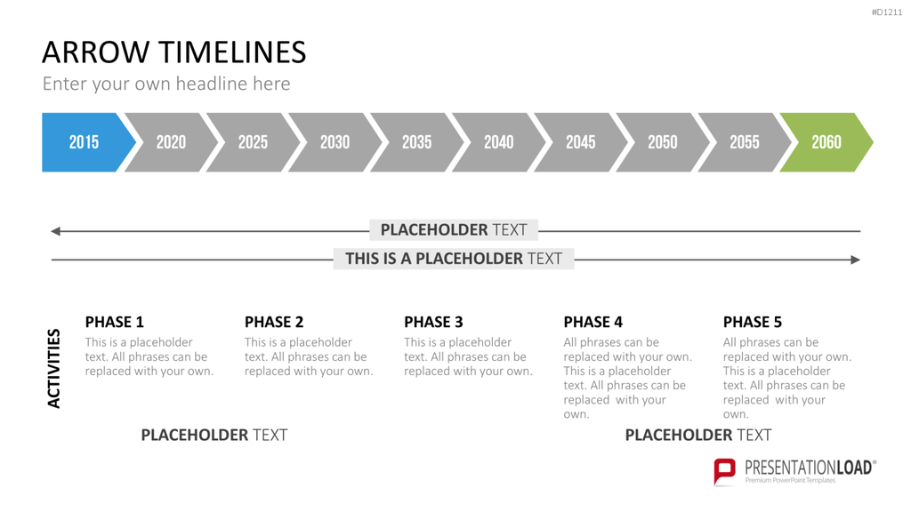 Arrow Timeline Vorlagen PowerPoint-Vorlage