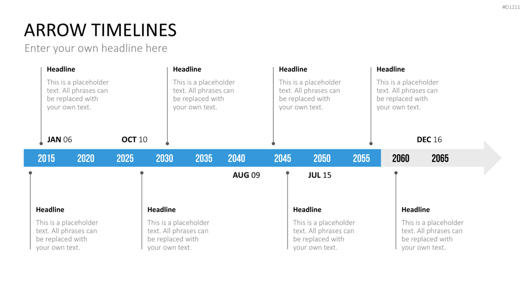 Arrow Timeline Vorlagen PowerPoint-Vorlage