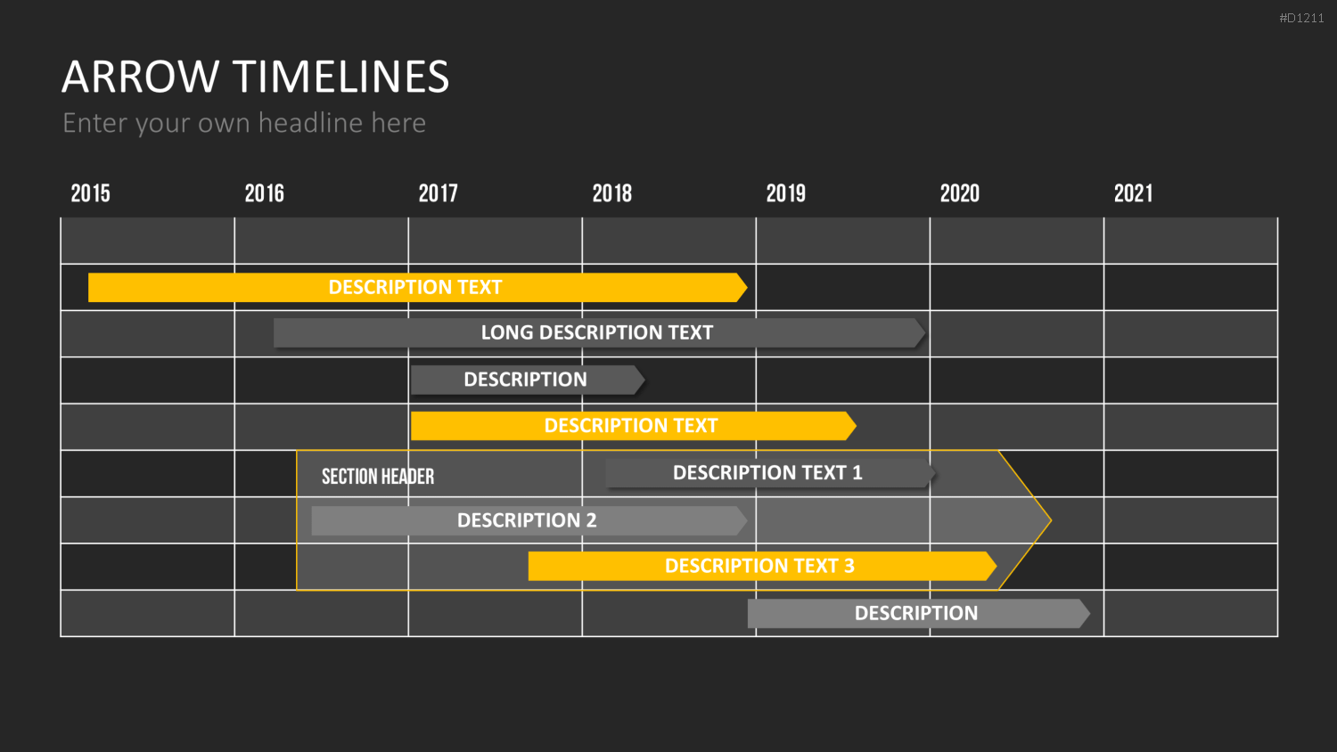 Arrow Timeline Vorlagen PowerPoint-Vorlage