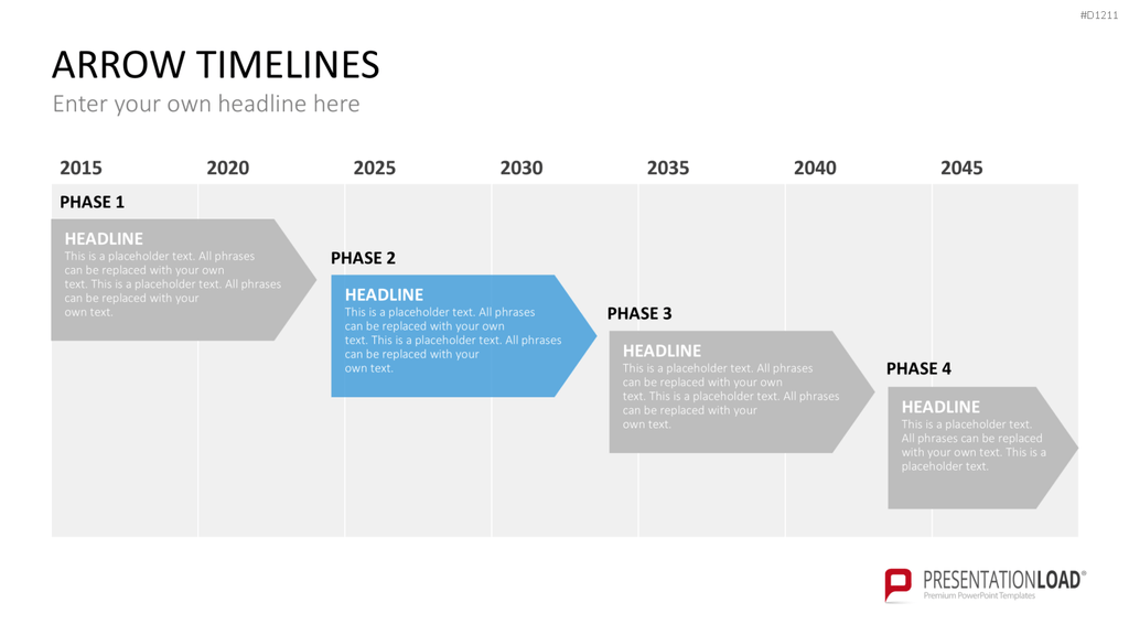 Arrow Timeline Vorlagen PowerPoint-Vorlage
