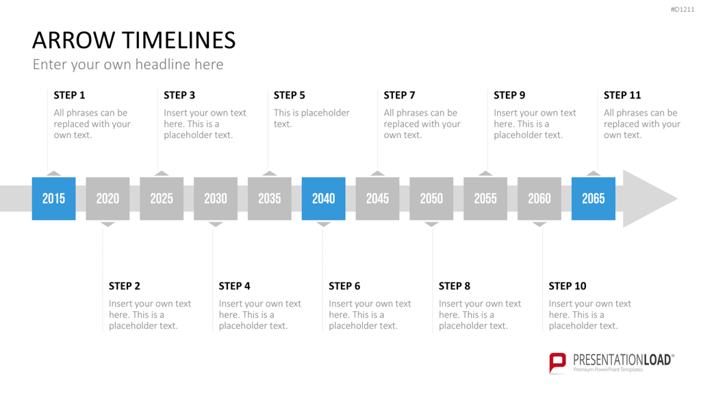 Arrow Timeline Vorlagen PowerPoint-Vorlage