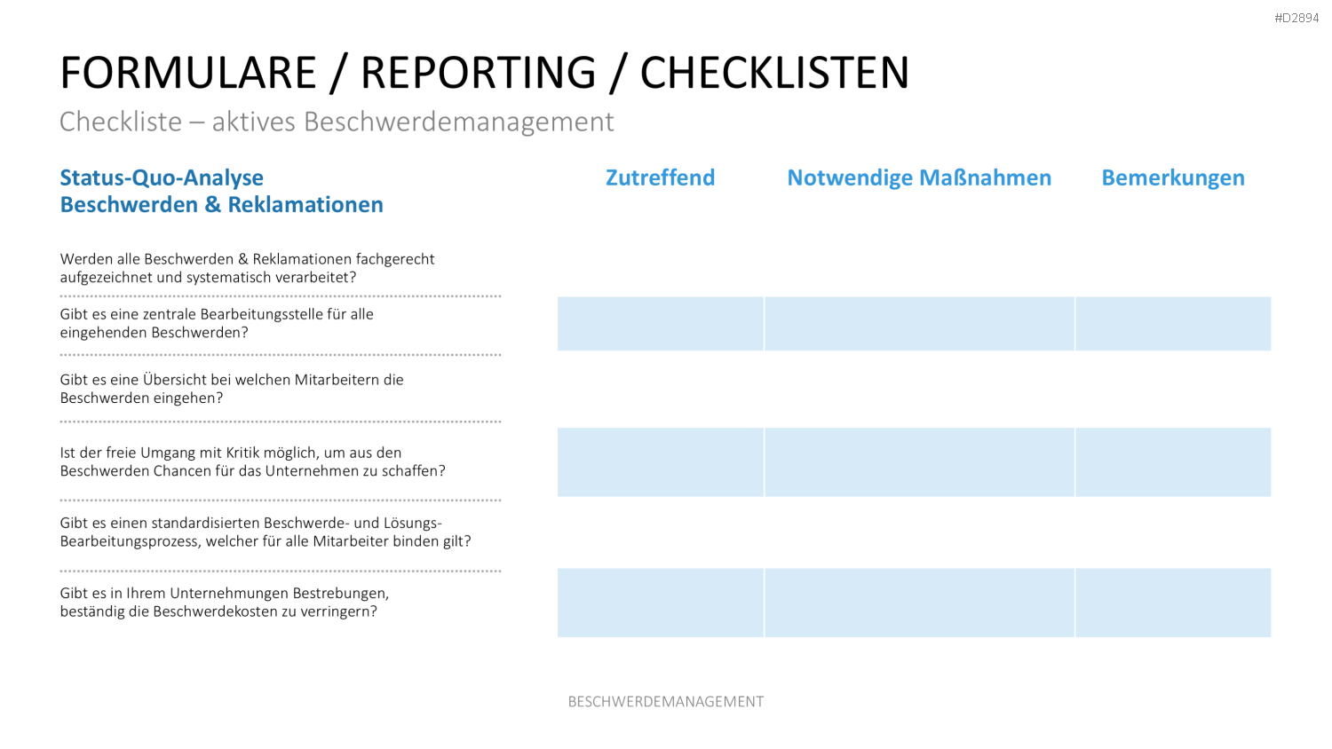Beschwerdemanagement PowerPoint-Vorlage