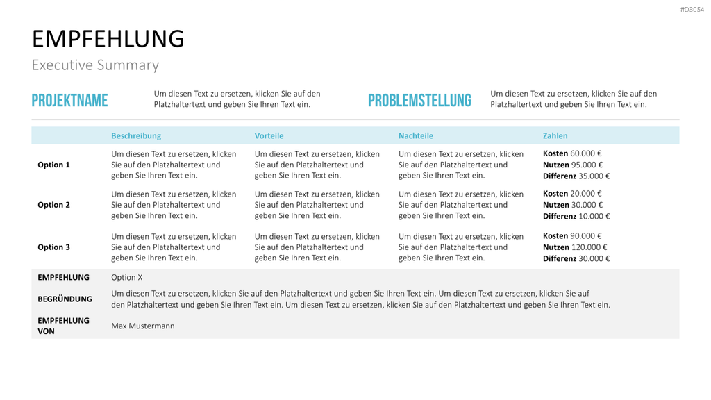 Business Case PowerPoint-Vorlage
