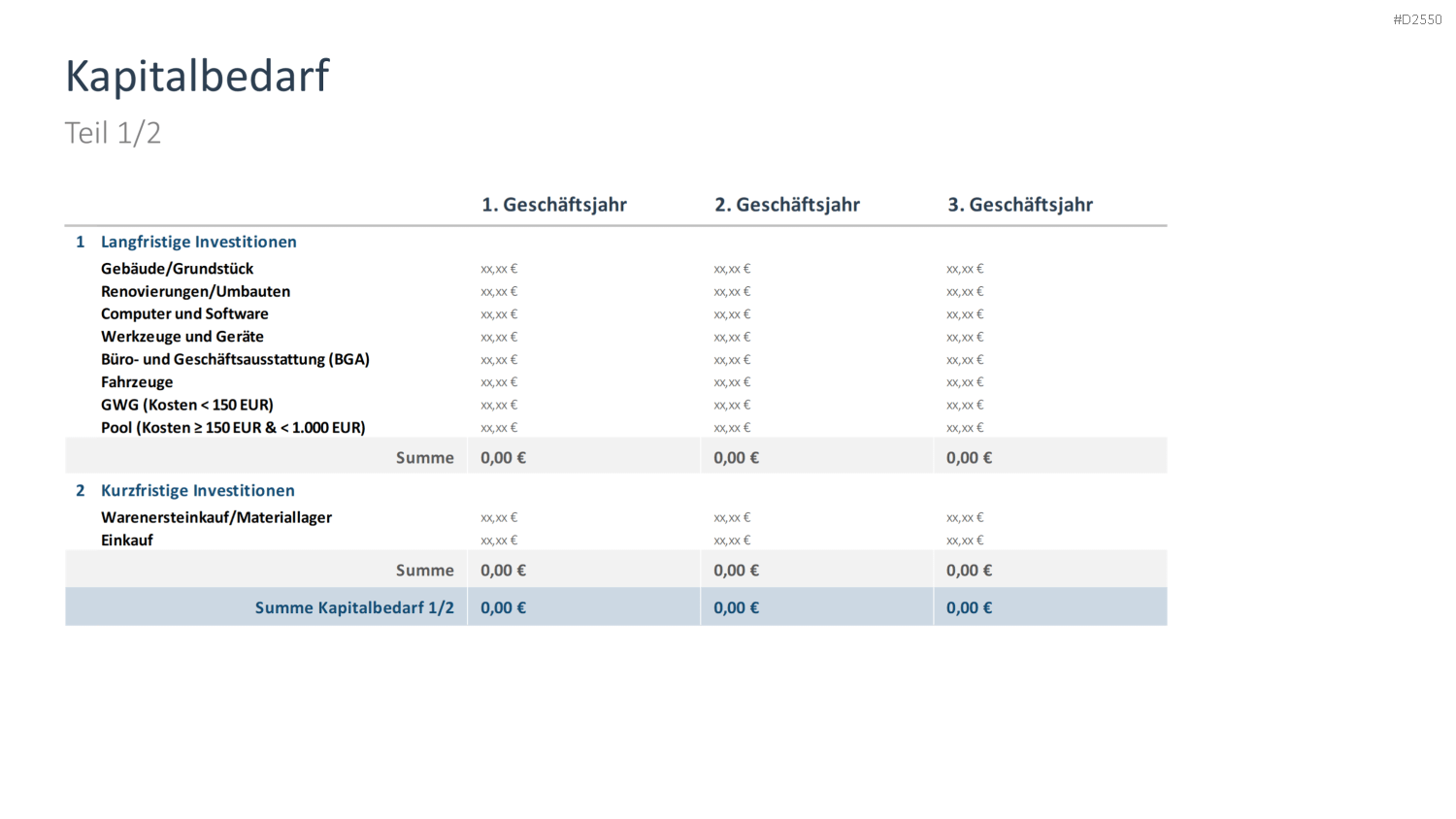 Businessplan PowerPoint-Vorlage