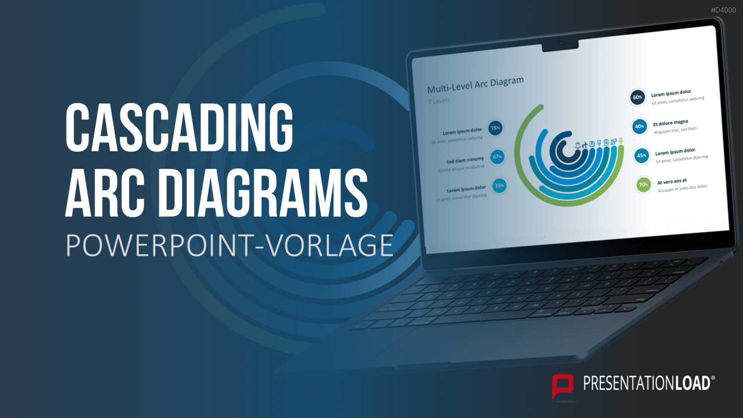 Cascading Arc Diagrams PowerPoint-Vorlage