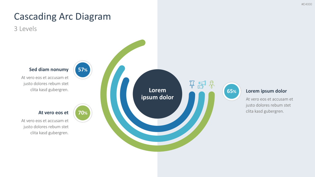 Cascading Arc Diagrams PowerPoint-Vorlage