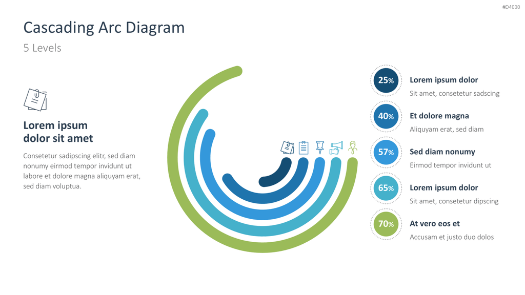 Cascading Arc Diagrams PowerPoint-Vorlage